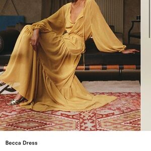 Reformation Mustard Long Sleeve Dress